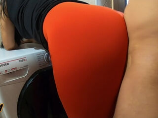 Step Mom In Leggings Teases And Lets Her Stepson Touch, Rub And Cumshot On Ass (over Pants)