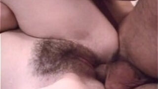 Busty French hairy girlfriend anal fuck with cum