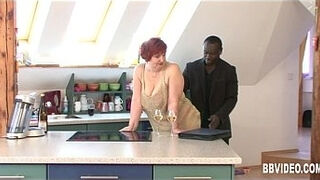 BBW german milf gets fucked by a black dude