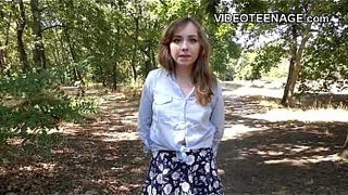 shy teen does her first porn casting