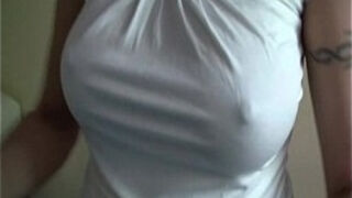 Milf does her ironing naked