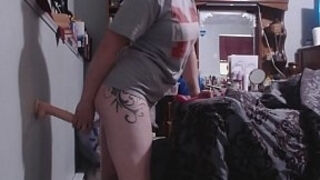 badwife plays with new dildo