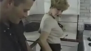 Granny Fucks Young Dick In The Kitchen