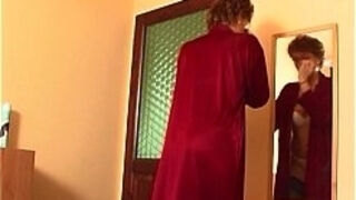 Redhead Grandma In Laced Stockings Fucks Young Dick