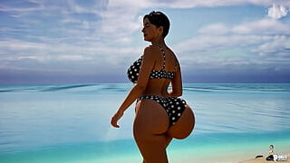 Curvy paws milf takes some BBC on there beach