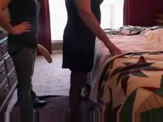Fucking Husband with a big strap on