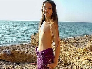 Hairy Girl Erika Is Outdoors At The Beach